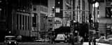Panoramic Wacker and Wabash landscape black and white Photography