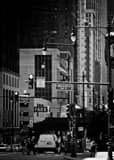 Vertical Wacker and Wabash landscape black and white Photography