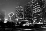 Horizontal The Chicago Skyline from Columbus Drive and Randolph St. landscape black and white Photography