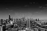 Horizontal The Chicago Skyline from McCormick Place landscape black and white Photography