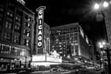 Horizontal The Chicago Theatre landscape black and white Photography
