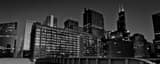 Panoramic Clinton Street El Station landscape black and white Photography
