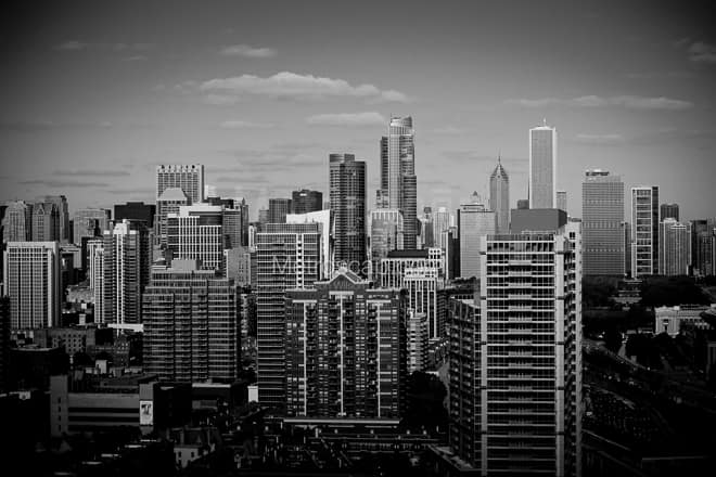 Downtown Chicago from McCormick Place -- Chicago Black and White Photos