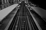 Horizontal Empty L Tracks landscape black and white Photography
