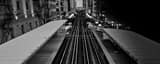 Panoramic Empty L Tracks landscape black and white Photography