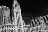 Horizontal The Facade of the Wrigley Building landscape black and white Photography