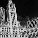 Square The Facade of the Wrigley Building landscape black and white Photography