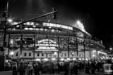 Horizontal The First World Series Game at Wrigley Field in 71 Years landscape black and white Photography