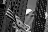 Horizontal Flags Along the Michigan Avenue Bridge landscape black and white Photography