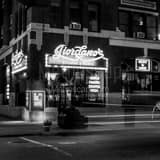 Square Giordano's World Famous Stuffed Pizza landscape black and white Photography