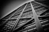Horizontal Hancock Building Support Beams landscape black and white Photography