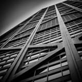 Square Hancock Building Support Beams landscape black and white Photography