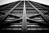 Horizontal Hancock Tower Steel Bracing Supports landscape black and white Photography