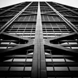 Square Hancock Tower Steel Bracing Supports landscape black and white Photography