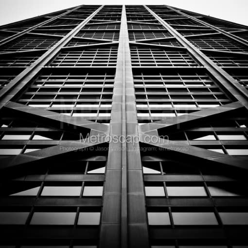 Hancock Tower Steel Bracing Supports -- Chicago Black and White Photography