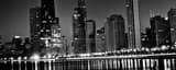 Panoramic The John Hancock Building from North Avenue Beach. landscape black and white Photography