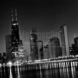 Square The John Hancock Building from North Avenue Beach. landscape black and white Photography