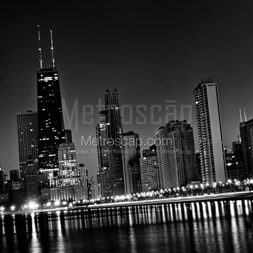 The John Hancock Building from North Avenue Beach. -- Chicago Black and White Photography