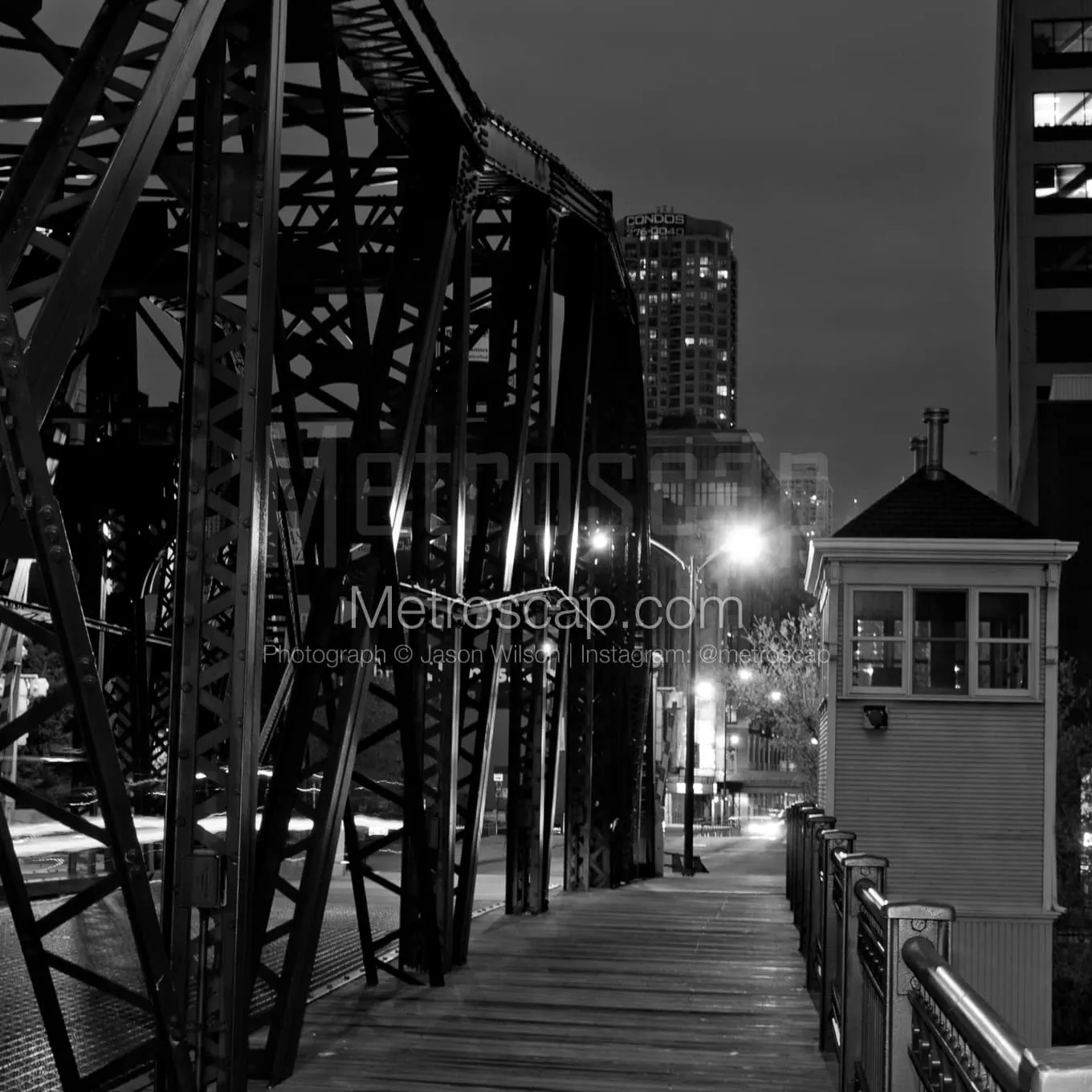 Kinzie Street Bridge Black and White