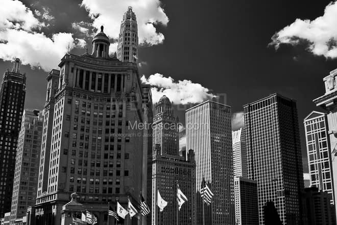 The London Guarantee Building at Michigan Avenue and Wacker Drive -- Chicago Black and White Photos