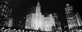 Panoramic Michigan Ave from Lower Wacker Drive landscape black and white Photography