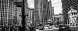 Panoramic Michigan Avenue and Wacker Drive Looking North landscape black and white Photography