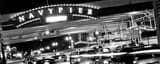 Panoramic The Illinois Street Sign for Navy Pier at Lake Shore Drive landscape black and white Photography