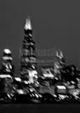 Vertical The Sears-Willis Tower Blurry landscape black and white Photography