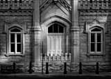 Horizontal A Side Door on the Old Chicago Water Tower landscape black and white Photography