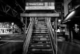 Horizontal Steps of the State and Lake L Staton landscape black and white Photography