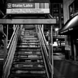 Square Steps of the State and Lake L Staton landscape black and white Photography