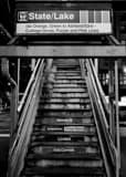 Vertical Steps of the State and Lake L Staton landscape black and white Photography