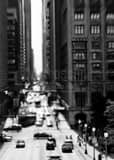 Vertical A Tilt-Shift Look of Monroe Street landscape black and white Photography