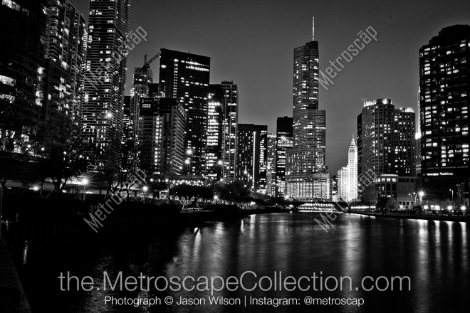 The Trump International Hotel and Tower -- Chicago Black and White Photos