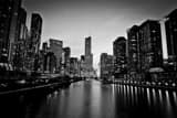 Horizontal The Trump Tower Looking Down the Chicago River Framed Photos