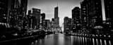 Panoramic The Trump Tower Looking Down the Chicago River Framed Photos