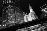 Horizontal Trump Tower and the Wrigley Building landscape black and white Photography