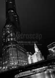 Vertical Trump Tower and the Wrigley Building landscape black and white Photography