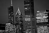 Horizontal Two Prudential Plaza landscape black and white Photography