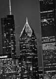 Vertical Two Prudential Plaza landscape black and white Photography
