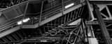 Panoramic Underneath the Lake and State El Station landscape black and white Photography