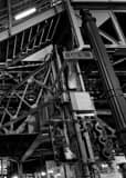 Vertical Underneath the Lake and State El Station landscape black and white Photography
