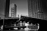 Horizontal The Wabash Avenue Draw Bridge landscape black and white Photography