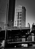 Vertical The Wabash Avenue Draw Bridge landscape black and white Photography
