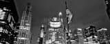 Panoramic Wacker Drive and Michigan Avenue at Night landscape black and white Photography