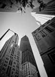 Vertical Looking up on Walton Street landscape black and white Photography