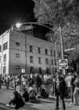 Vertical Waveland Avenue Rooftops and Ballhawks during the 2016 World Series landscape black and white Photography
