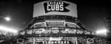 Panoramic The Waveland and Sheffield Bleacher Entrance of Wrigley Field landscape black and white Photography