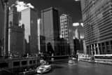 Horizontal The Wendella Boat Tours Load Up for another Architectural Tour on the Chicago River landscape black and white Photography