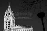 Horizontal 6:54pm on the Wrigley Building landscape black and white Photography